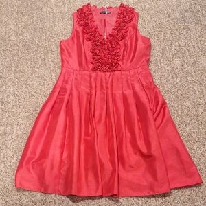 Jessica Howard Bright Pink Ruffle Midi Dress